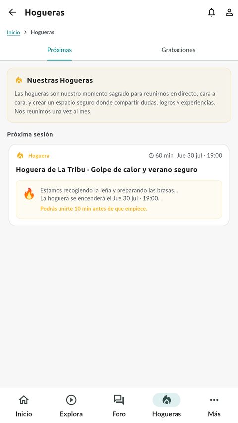 Hogueras en directo en La Tribu de la app Sentido Animal