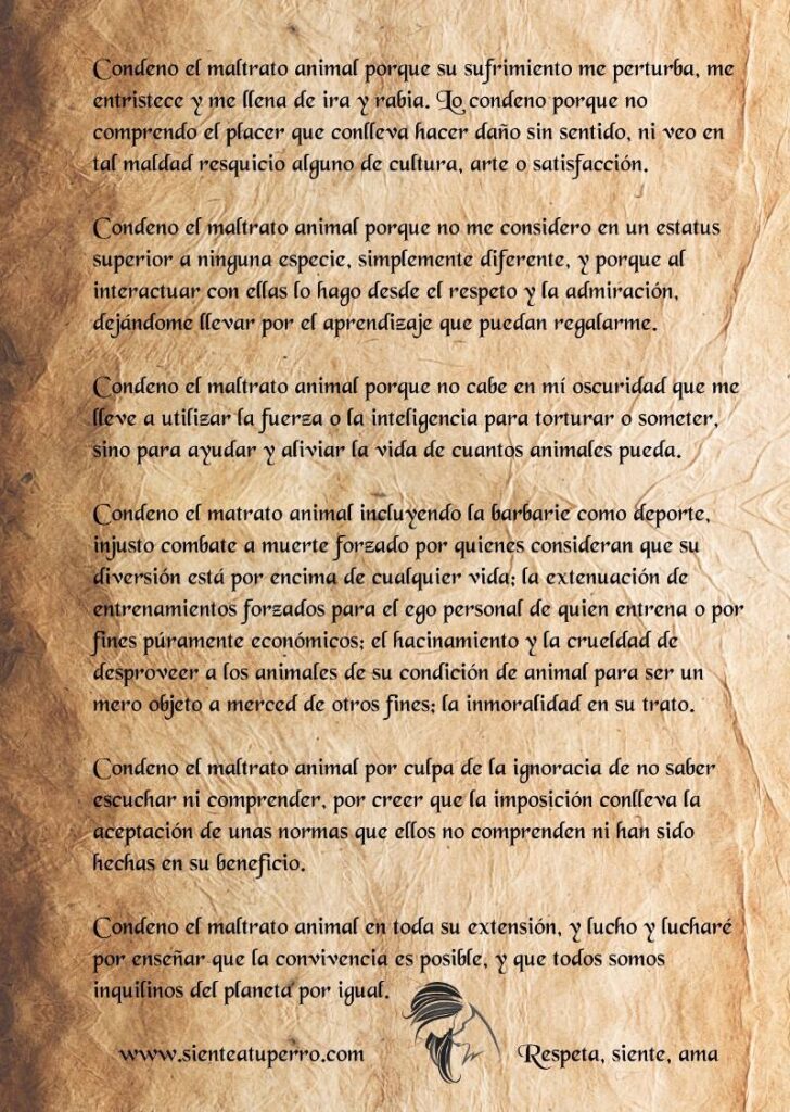 Manifiesto contra el maltrato animal