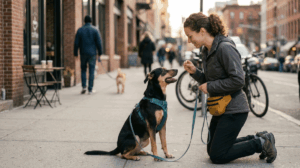 Adiestramiento de perra reactiva