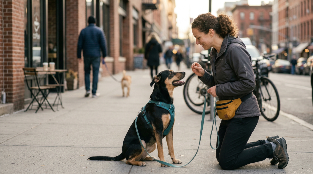 Adiestramiento de perra reactiva