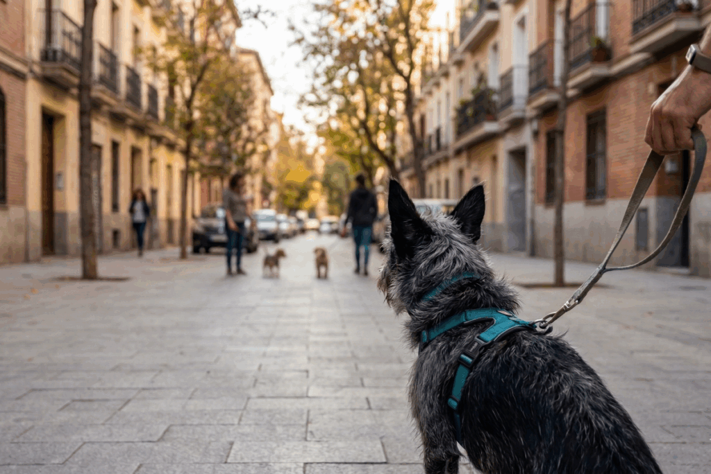 Socialización - perros a lo lejos