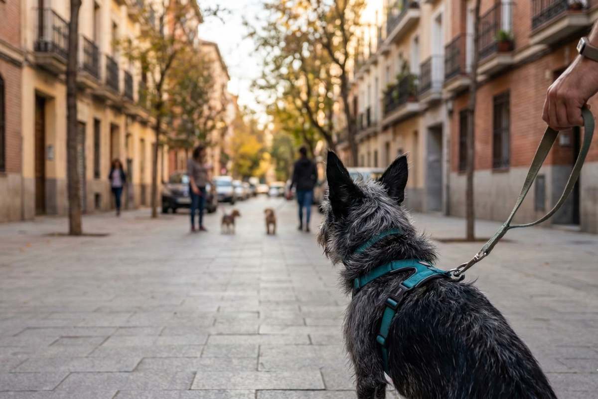 Socialización - perros a lo lejos