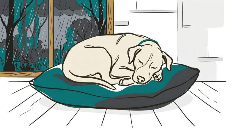 Descanso Y Sueño Del Perro Durmiendo Tranquilo